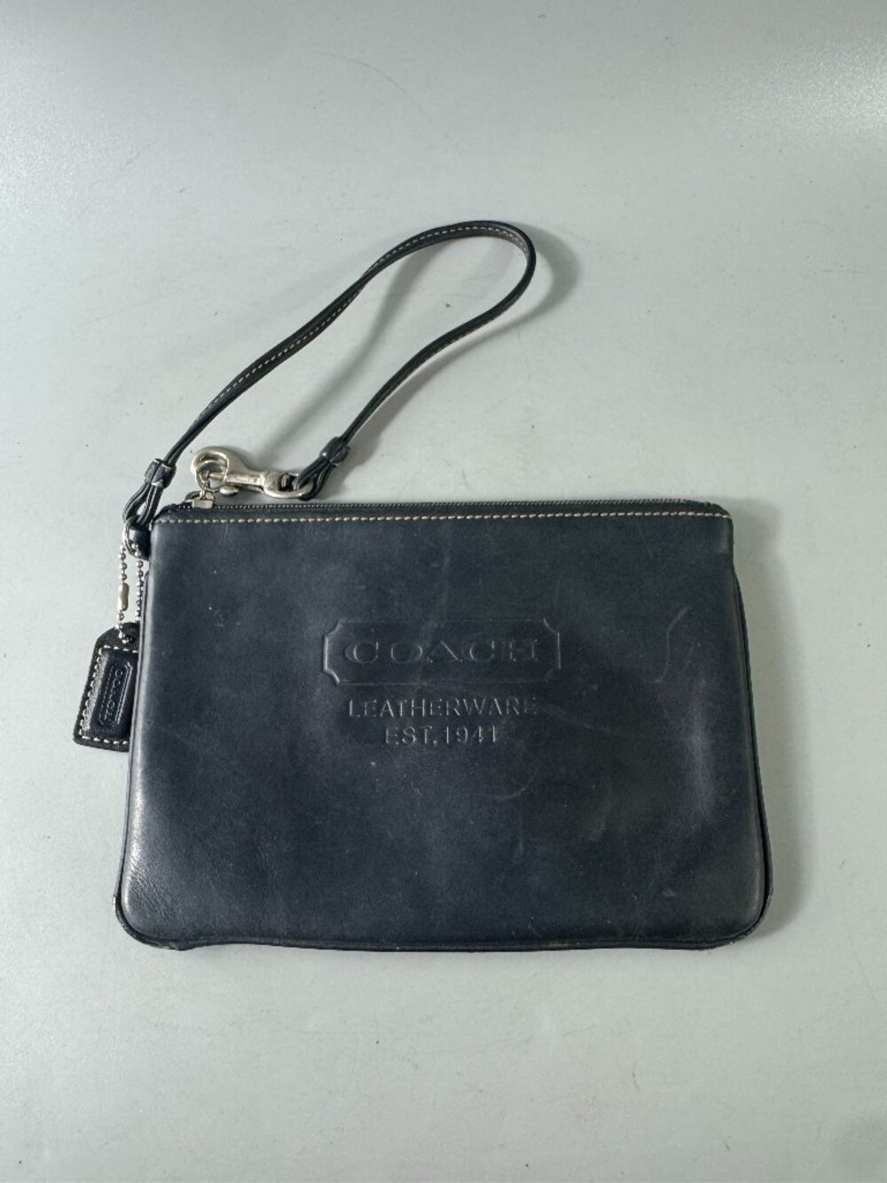 Authentic Vintage Coach Leatherware Est. 1941 Black Leather Wristlet